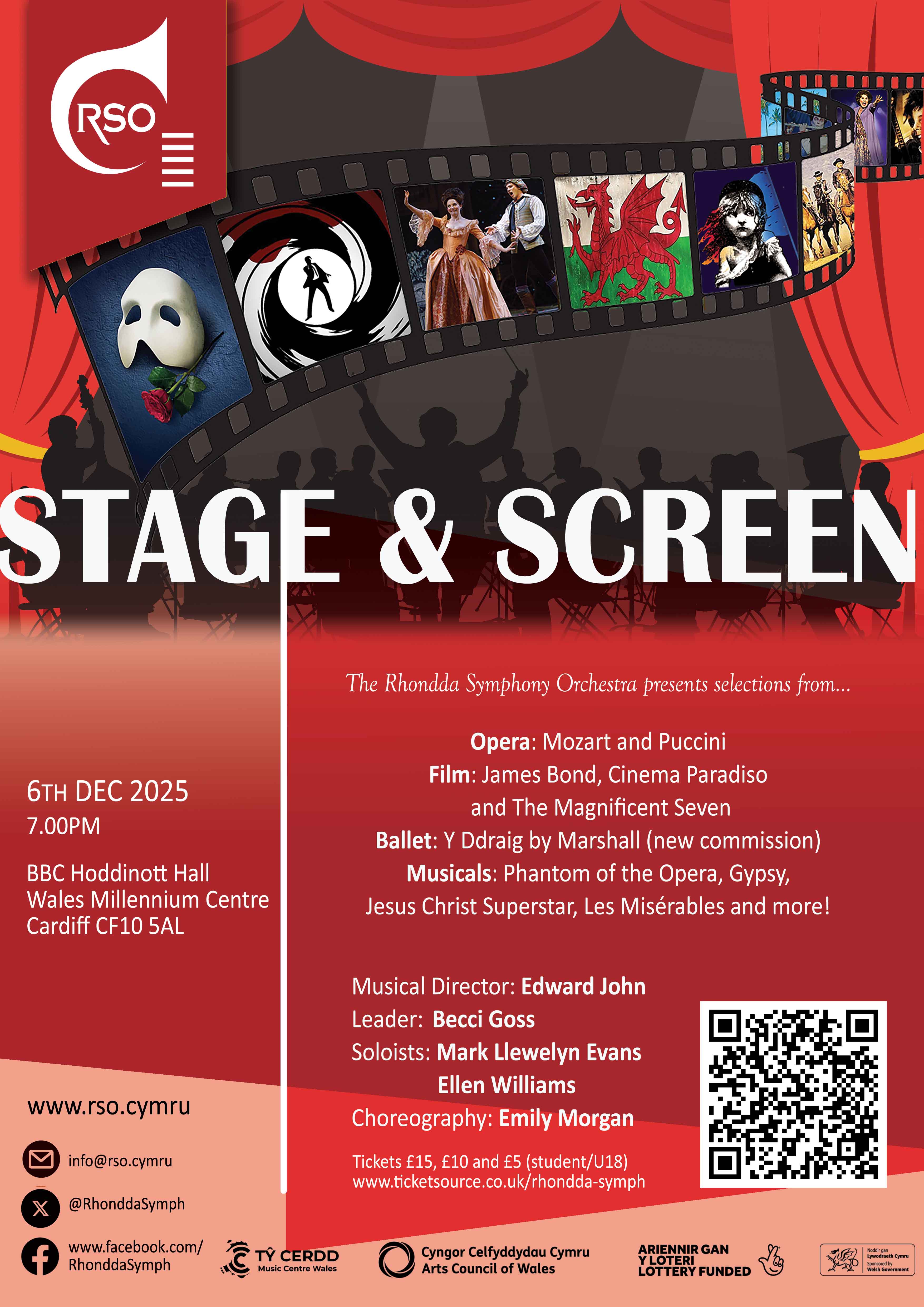 Concert in Hoddinott Hall: 'Music from Stage and Screen'